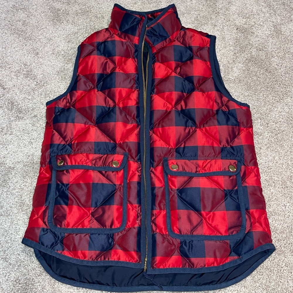 J. Crew XS Plaid Puffer Vest